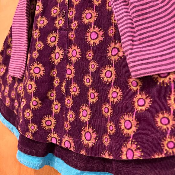 Me Too Danish Designs Dress Girl's 18-24 Months Corduroy Layered Skirt Floral - Picture 8 of 13
